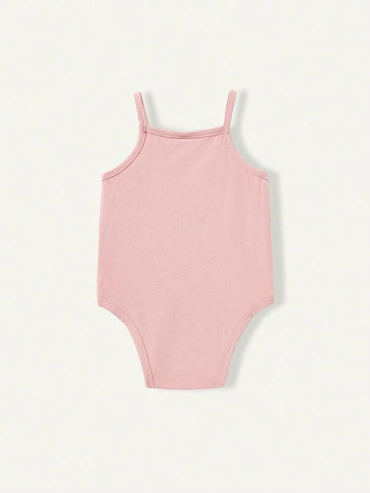 3-Pack Baby Girl Cami Bodysuit Set – Soft Cotton Sleeveless Strap Bodysuits
