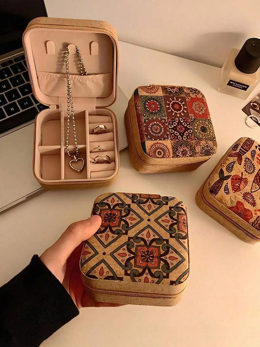 Butterfly Print Jewelry Storage Box â€“ Compact Organizer
