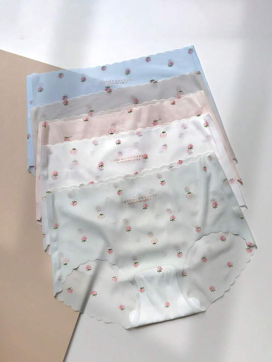 3 Pcs Random Floral Seamless Panties Set for Women – Soft Stretch Mid Waist Cute Briefs – Shein Style