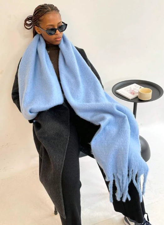 Womenâ€™s Long Winter Scarf â€“ Baby Blue