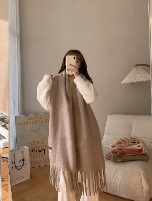 Womenâ€™s Long Winter Scarf â€“ Nude Shades