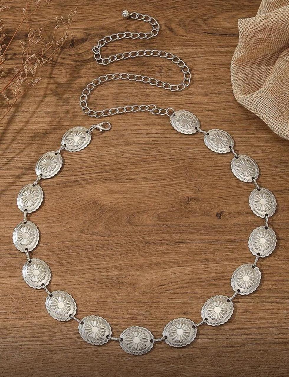 Vintage Coin Chain Belt – Silver