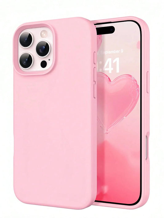 Silicone Soft Phone Case for OPPO Reno 13 F – Pink Shockproof Slim Protective Cover – Minimal Matte Full Body Case
