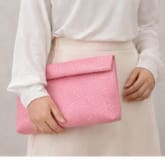 Woven Texture Oversized Clutch Bag – Pink Foldover Handbag – Soft Statement Pouch – Chic Minimal Evening Style
