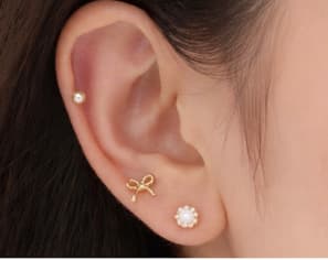 36-Pair Gold Tone Stud Earrings Set for Women – Pearl, Bow, Flower & Rhinestone Mixed Mini Earrings – Multi Style Everyday Jewelry Collection