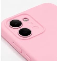 Silicone Soft Phone Case for OPPO Reno 13 F – Pink Shockproof Slim Protective Cover – Minimal Matte Full Body Case