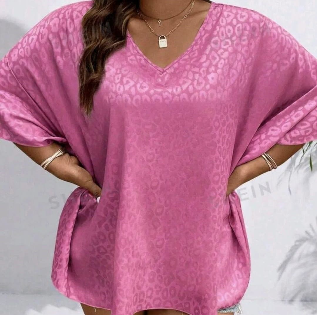 Shein Instant Women Pink Leopard Print Oversized Top â€“ Delicado | Delivery in 5 Days